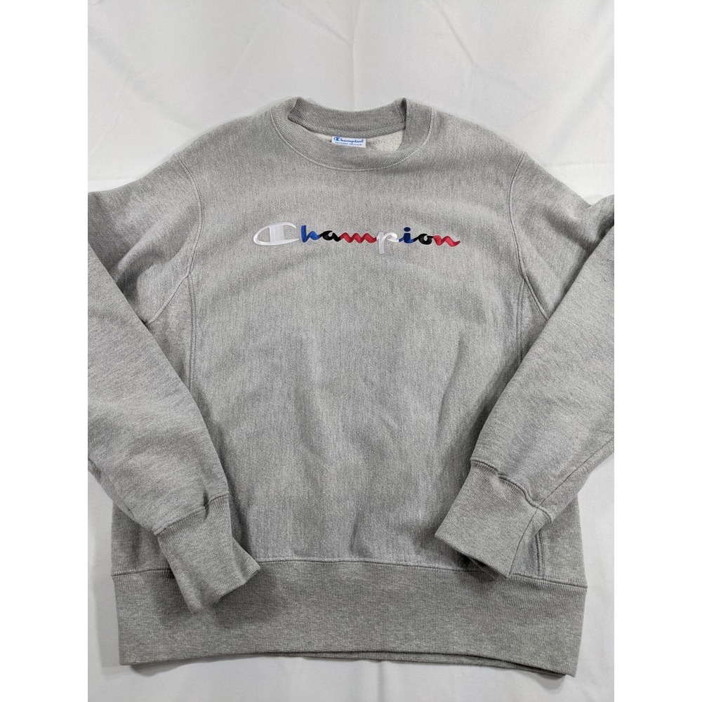 Vtg Champion Reverse Weave Sweatshirt Crewneck Small Gray Embroidered 90s spell